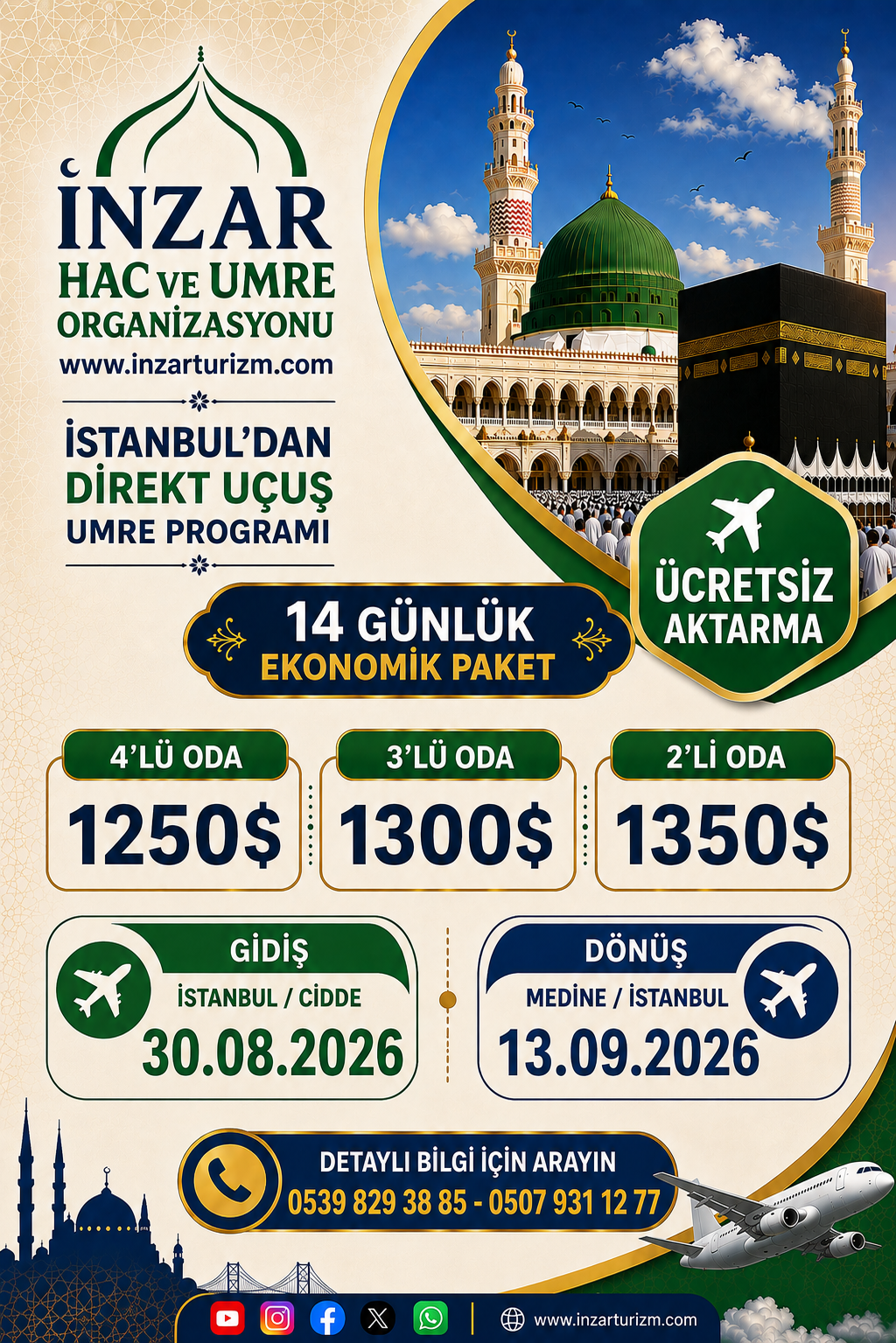 30 Ağustos'ta Umreye gidiyoruz