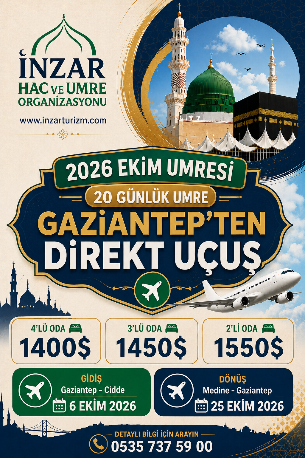 Gaziantep 2026 Ekim Umresi