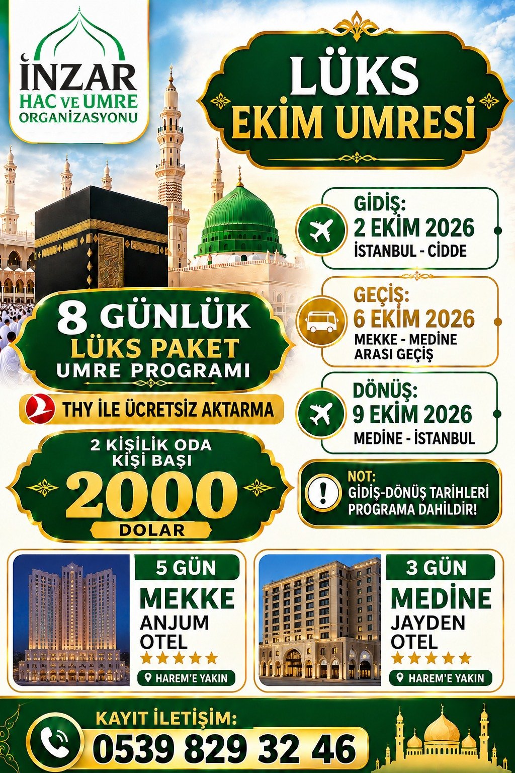LÜKS PAKET EKİM UMRESİ
